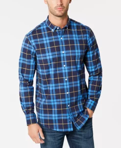 Club Room Men's Perry Plaid Stretch Shirt With Pocket, Created For Macy's -macys shop 10295148 fpx