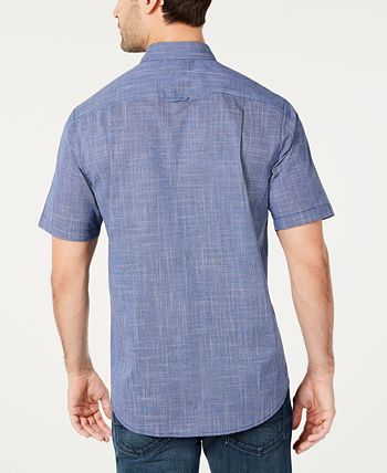Men's Texture Check Stretch Cotton Shirt, Created For Macy's Club Room Men's Texture Check Stretch Cotton Shirt, Created For Macy's -macys shop