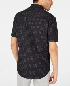 Club Room Men's Micro Dot Print Stretch Cotton Shirt, Created For Macy's -macys shop 11971789 fpx