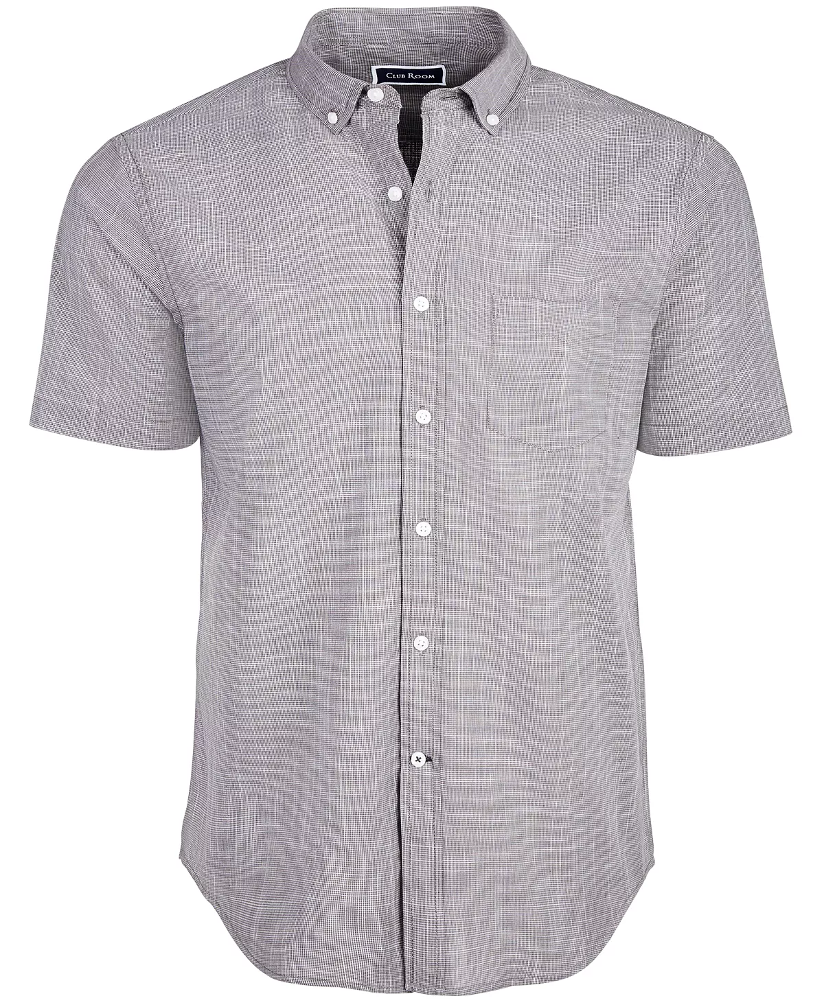 Men's Texture Check Stretch Cotton Shirt, Created For Macy's Club Room Men's Texture Check Stretch Cotton Shirt, Created For Macy's -macys shop