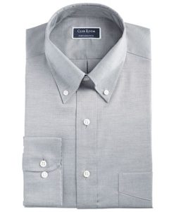 Club Room Men's Regular Fit Cotton Yarn-Dyed Pinpoint Dress Shirt, Created For Macy's -macys shop 13858581 fpx
