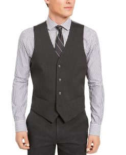 Alfani Men's Classic-Fit Stretch Solid Suit Vest, Created For Macy's