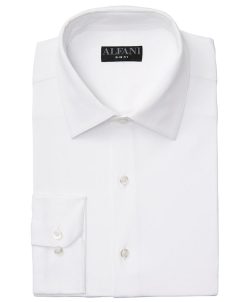 Alfani Men's Slim Fit 4-Way Stretch Solid Dress Shirt, Created For Macy's