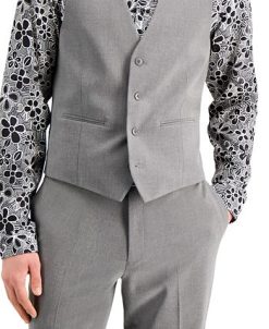 INC International Concepts Men's Slim-Fit Gray Solid Suit Vest, Created For Macy's 4 INC International Concepts Men's Slim-Fit Gray Solid Suit Vest, Created For Macy's -macys shop 18494298 fpx