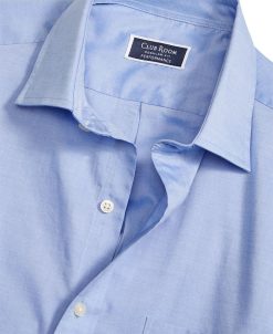 Club Room Men's Regular Fit Cotton Spread Collar Pinpoint Dress Shirt, Created For Macy's -macys shop 18621649 fpx