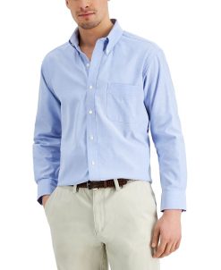 Club Room Men's Regular Fit Cotton Oxford Dress Shirt, Created For Macy's