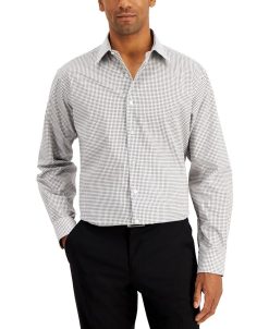 Club Room Men's Regular Fit Check Dress Shirt, Created For Macy's