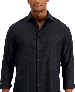 Alfani Men's Regular-Fit Medallion-Print Shirt, Created For Macy's -macys shop 19335904 fpx