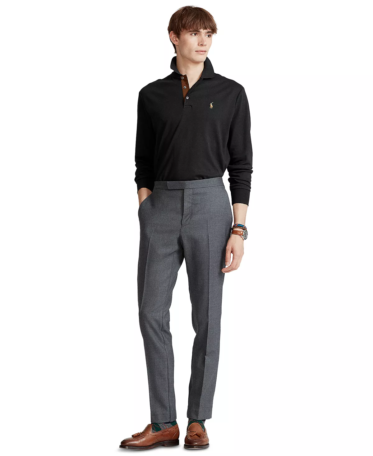 Men's Classic-Fit Long Sleeve Soft Cotton Polo Shirt Polo Ralph Lauren Men's Classic-Fit Long Sleeve Soft Cotton Polo Shirt -macys shop