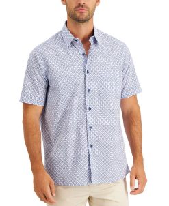 Club Room Men's Regular-Fit Medallion-Print Shirt, Created For Macy's
