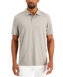 Alfani Men's Regular-Fit Solid Supima Blend Cotton Polo Shirt, Created For Macy's