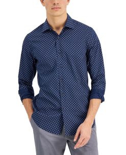 Alfani Men's Mini Medallion Print Shirt, Created For Macy's