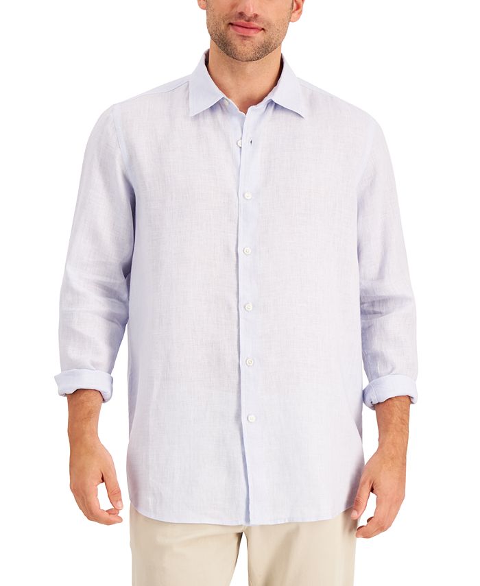 Men's Linen Shirt, Created For Macy's Club Room Men's Linen Shirt, Created For Macy's -macys shop