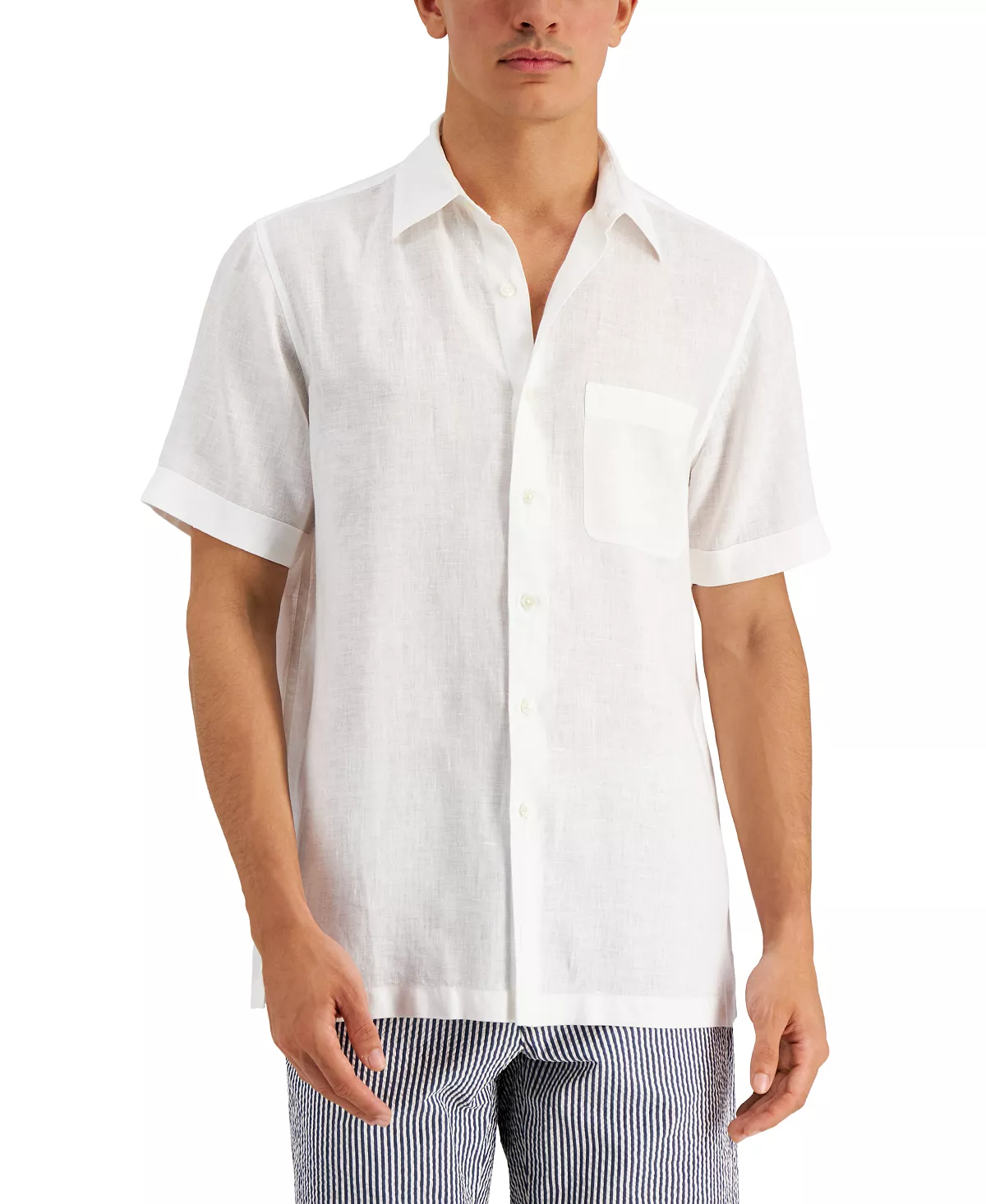 Men's Linen Shirt, Created For Macy's Club Room Men's Linen Shirt, Created For Macy's -macys shop