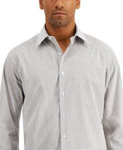 Club Room Men's Regular Fit Check Dress Shirt, Created For Macy's -macys shop 19551652 fpx
