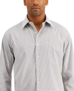 Club Room Men's Regular Fit Check Dress Shirt, Created For Macy's -macys shop 19551652 fpx