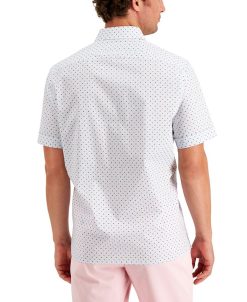 Club Room Men's Regular-Fit Geo Dobby Shirt, Created For Macy's -macys shop 19572955 fpx