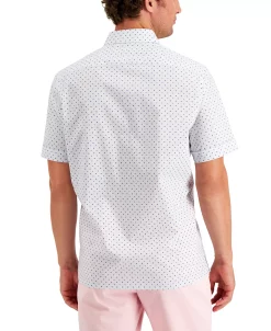 Club Room Men's Regular-Fit Geo Dobby Shirt, Created For Macy's -macys shop 19572955 fpx