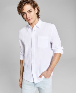 And Now This Men's Long-Sleeve Seersucker Shirt