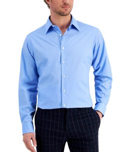 Club Room Men's Regular Fit Solid Dress Shirt, Created For Macy's