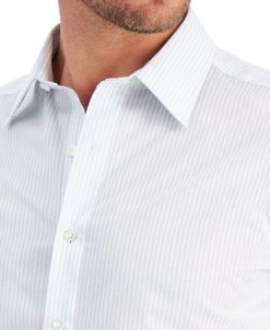 Club Room Men's Slim Fit Striped Dress Shirt, Created For Macy's -macys shop 20196564 fpx