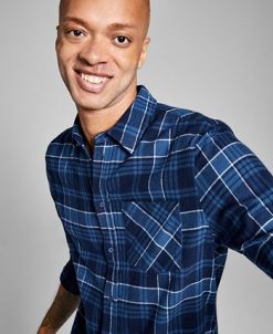 And Now This Men's Plaid Brushed Flannel Shirt -macys shop 20343112 fpx