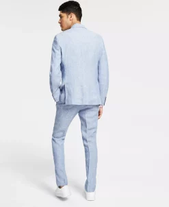 Bar III Men's Slim-Fit Textured Linen Suit Separate Jacket, Created For Macy's 6 Bar III Men's Slim-Fit Textured Linen Suit Separate Jacket, Created For Macy's -macys shop 20609333 fpx