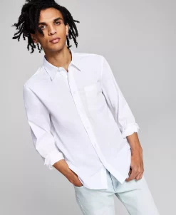 And Now This Men's Poplin Long-Sleeve Button-Up Shirt -macys shop 20647073 fpx