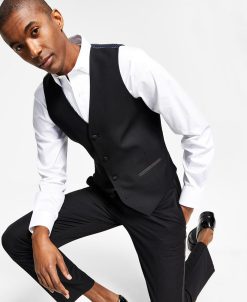 Alfani Men's Slim-Fit Stretch Tuxedo Vest, Created For Macy's 5 Alfani Men's Slim-Fit Stretch Tuxedo Vest, Created For Macy's -macys shop 20658531 fpx