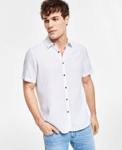 INC International Concepts Men's Regular-Fit Linen Shirt, Created For Macy's