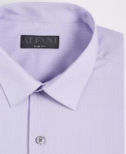 Alfani Men's Slim Fit Stripe Dress Shirt, Created For Macy's -macys shop 20727565 fpx