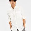 Sun + Stone Men's Sandro Dobby Long-Sleeve Button-Up Shirt, Created For Macy's -macys shop 20730210 fpx