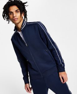 INC International Concepts Men's Neoprene Track Jogger Jacket, Created For Macy's