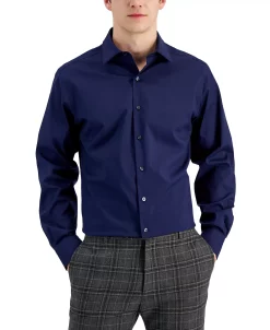 Alfani Men's Slim Fit 2-Way Stretch Stain Resistant Dress Shirt, Created For Macy's -macys shop 21000874 fpx