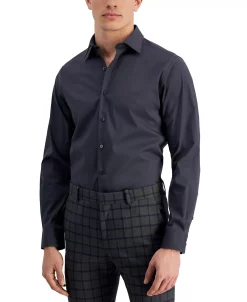 Alfani Men's Slim Fit 2-Way Stretch Stain Resistant Dress Shirt, Created For Macy's -macys shop 21000882 fpx