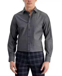 Bar III Men's Slim Fit Chambray Dress Shirt, Created For Macy's -macys shop 21064129 fpx