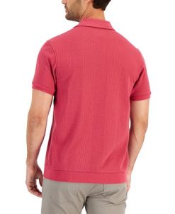Alfani Men's Drop Needle Jacquard Button-Front Polo, Created For Macy's -macys shop 21113927 fpx