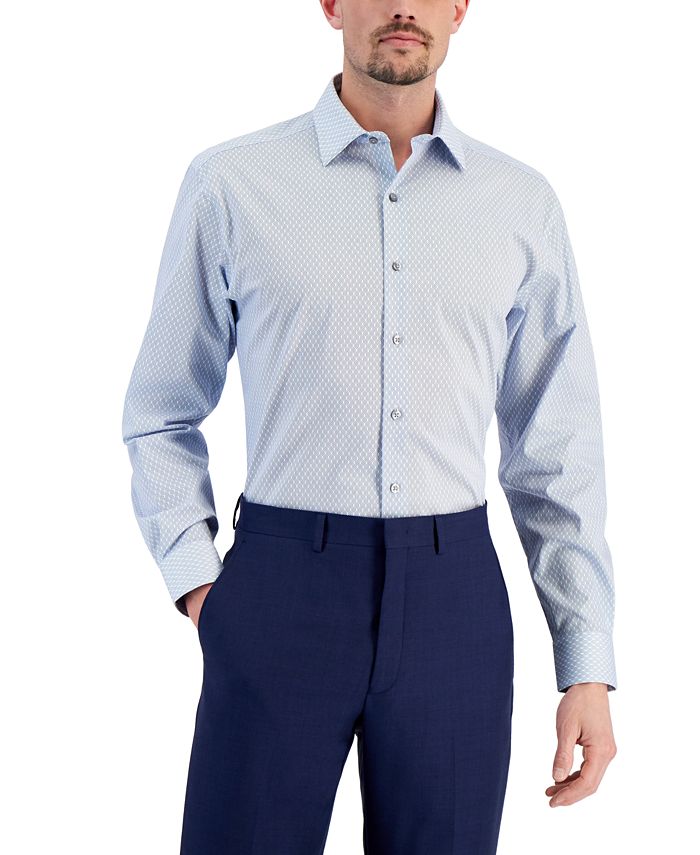 Men's Regular Fit 2-Way Stretch Stain Resistant Honeycomb Dress Shirt, Created For Macy's Alfani Men's Regular Fit 2-Way Stretch Stain Resistant Honeycomb Dress Shirt, Created For Macy's -macys shop