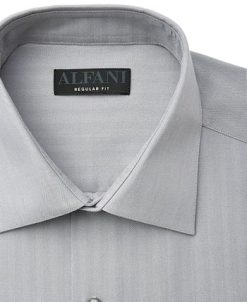 Alfani Men's Regular Fit 2-Way Stretch Herringbone Dress Shirt, Created For Macy's -macys shop 21145687 fpx