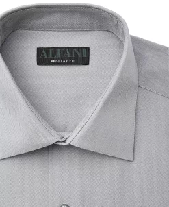 Alfani Men's Regular Fit 2-Way Stretch Herringbone Dress Shirt, Created For Macy's -macys shop 21145687 fpx
