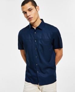 INC International Concepts Men's Regular-Fit Solid Shirt, Created For Macy's