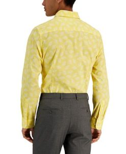 Bar III Men's Slim Fit Leaf-Print Dress Shirt, Created For Macy's -macys shop 21166591 fpx