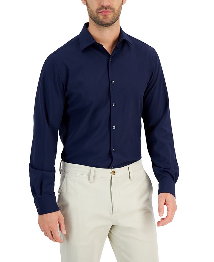 Men's Slim Fit 4-Way Stretch Solid Dress Shirt, Created For Macy's Alfani Men's Slim Fit 4-Way Stretch Solid Dress Shirt, Created For Macy's -macys shop