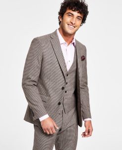 Bar III Men's Slim-Fit Check Suit Separate Jacket, Created For Macys
