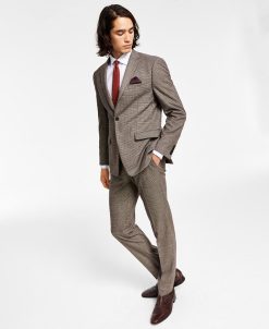 Bar III Men's Skinny-Fit Check Suit Separates, Created For Macy's