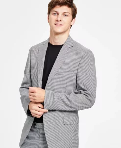 Alfani Men's Slim-Fit Black & White Pattern Suit Jacket, Created For Macy's -macys shop 21469579 fpx