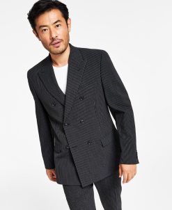 Alfani Men's Slim-Fit Double-Breasted Pinstripe Suit Separate Jacket, Created For Macy's