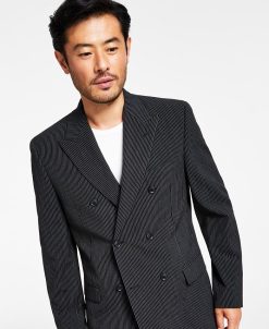 Alfani Men's Slim-Fit Double-Breasted Pinstripe Suit Separate Jacket, Created For Macy's -macys shop 21469645 fpx