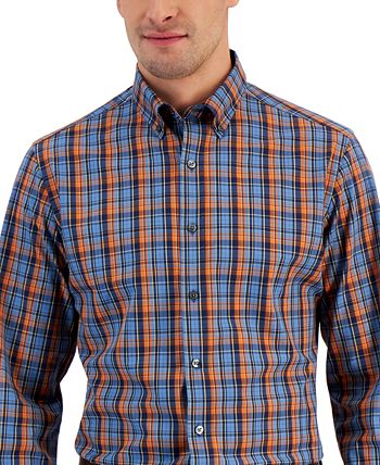 Men's Slim Fit 4-Way Stretch Plaid Dress Shirt, Created For Macy's Club Room Men's Slim Fit 4-Way Stretch Plaid Dress Shirt, Created For Macy's -macys shop