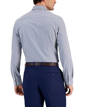 Men's Slim Fit 4-Way Stretch Stripe Dress Shirt, Created For Macy's Club Room Men's Slim Fit 4-Way Stretch Stripe Dress Shirt, Created For Macy's -macys shop